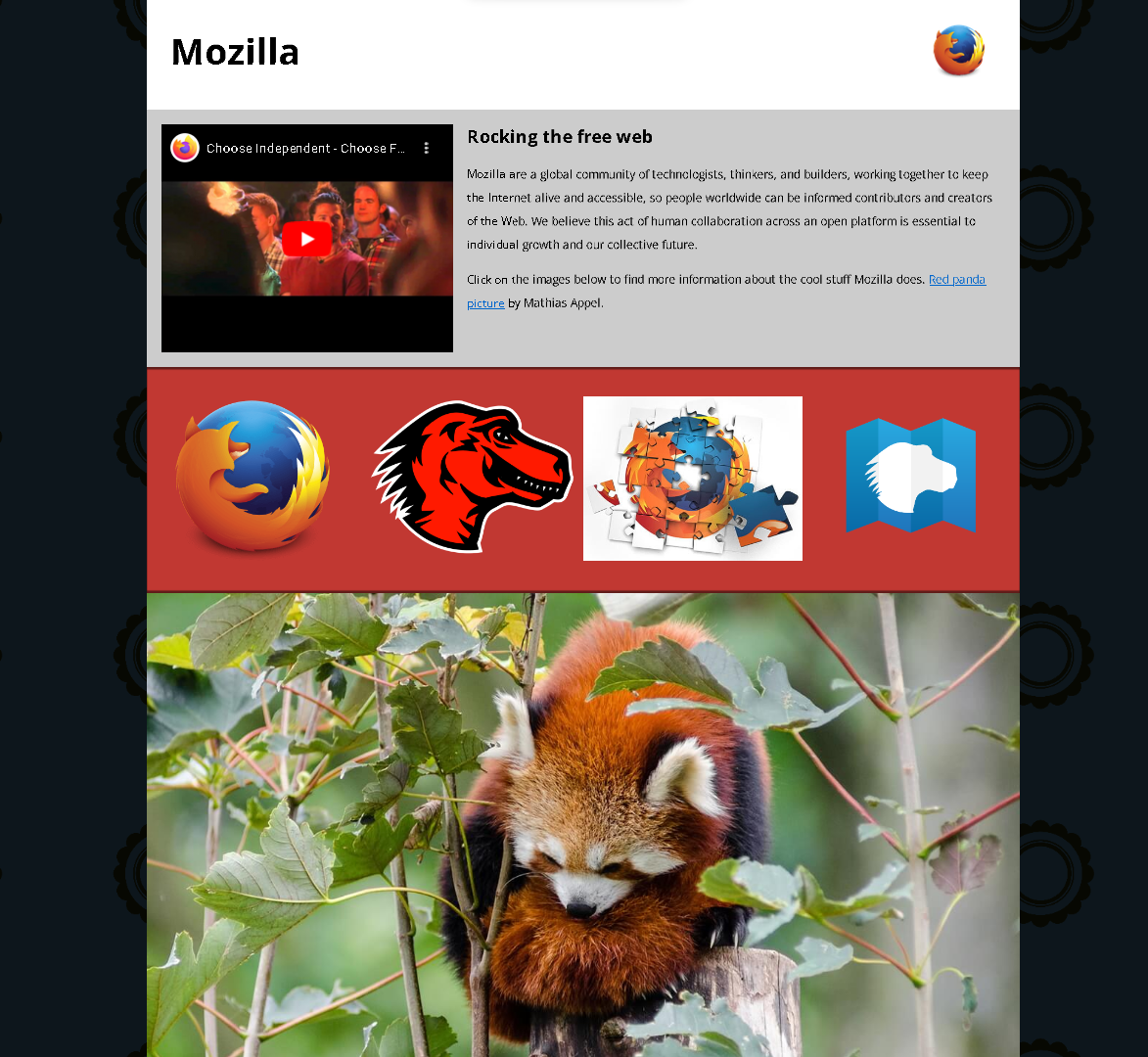 1st result screenshot of "mozilla-splash-page" project